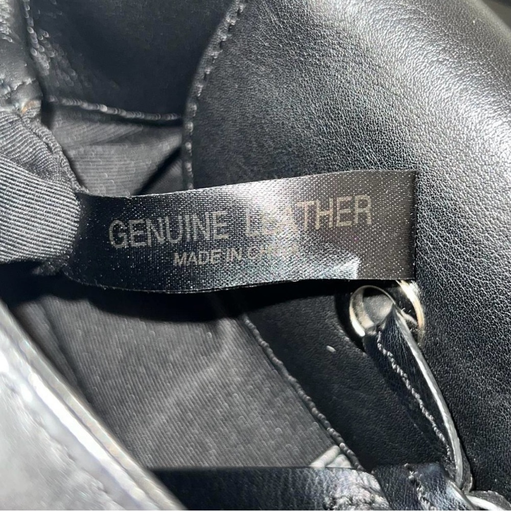 Vintage Genuine Black Leather Handbag - Picture 5 of 6